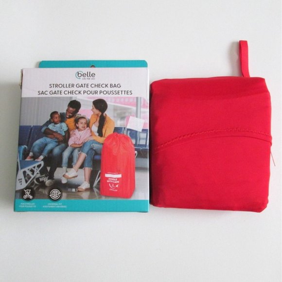 Belle On The Go Red Stroller Gate Check Bag Air Travel Cover New In Box - Picture 2 of 10